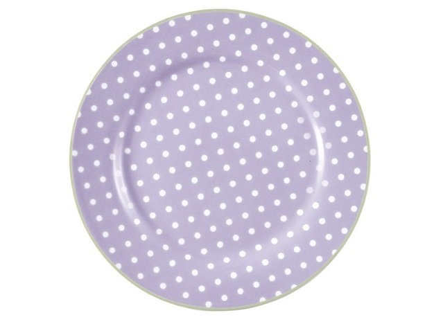 Talerz śniadaniowy i deserowy Spot Lavendar Green Gate, 20,5 cm