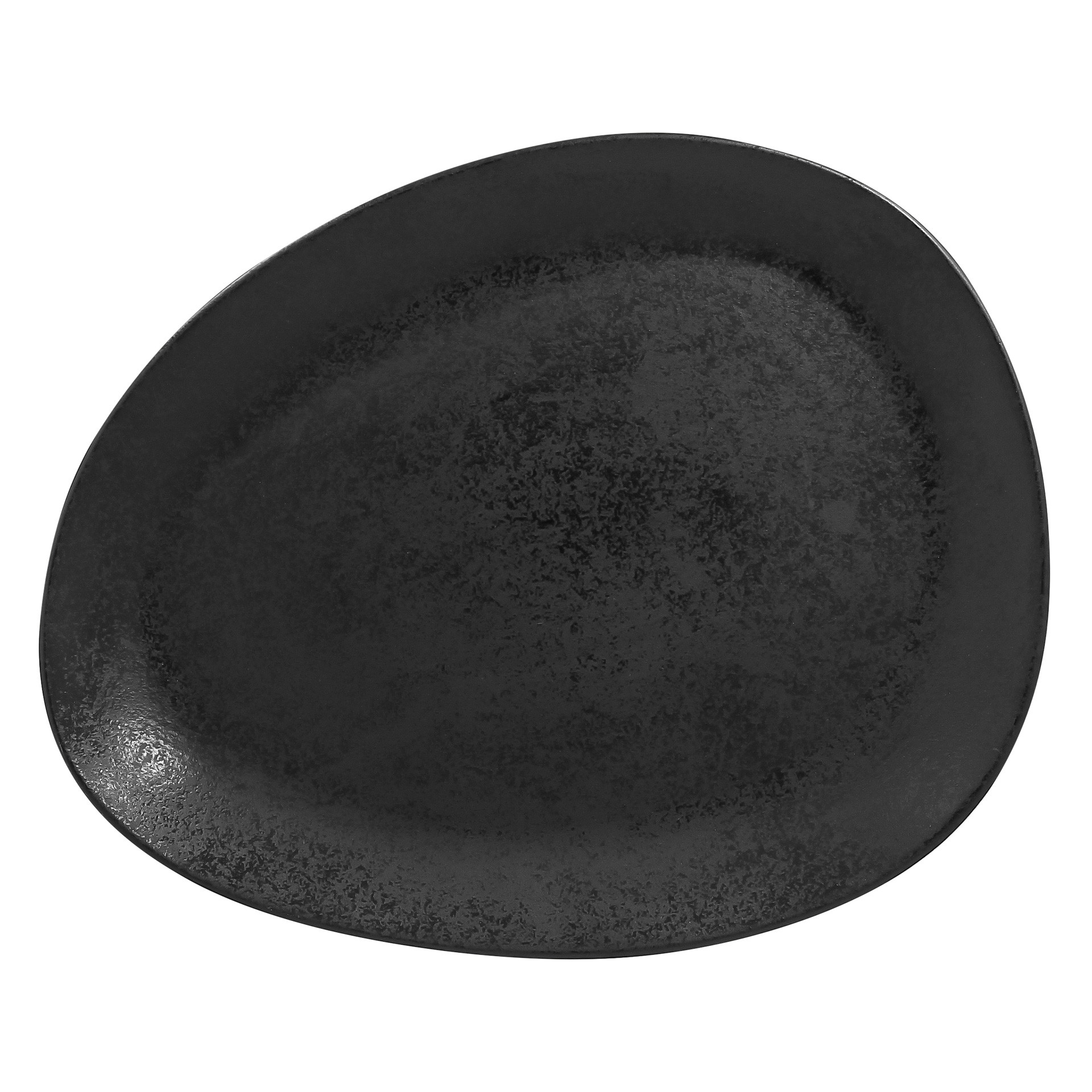 SUGGESTIONS Talerz płaski 27x21,5 cm, czarny Shaped / RAK PORCELAIN