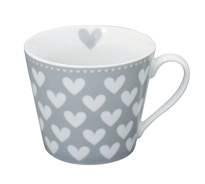 Kubek White Hearts Krasilnikoff, 350 ml