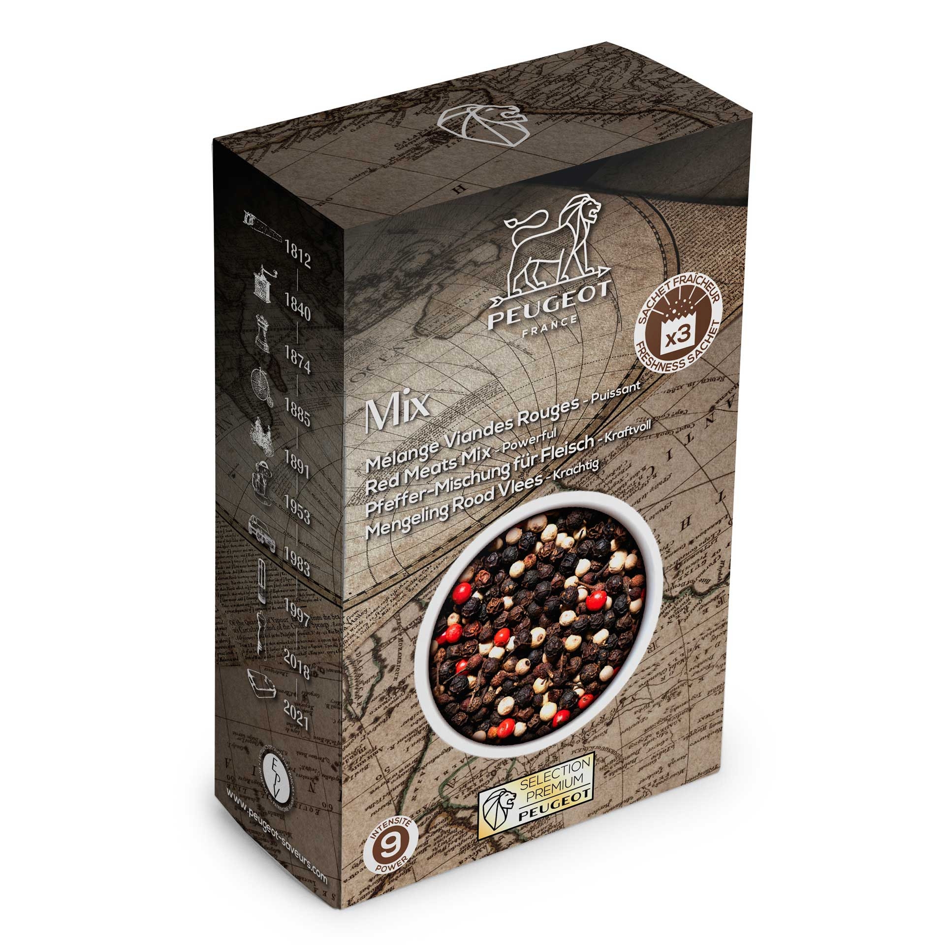 RED MEAT BLEND Mieszanka pieprzu 60 g / PEUGEOT