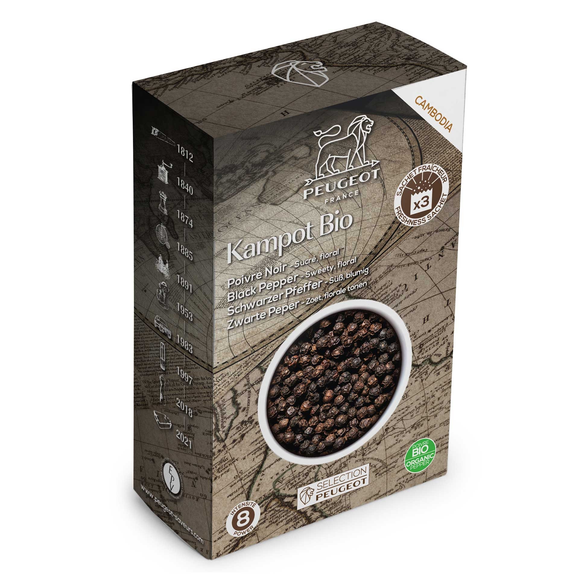 KAMPOT BIO Pieprz czarny organiczny Kambodża 60 g / PEUGEOT