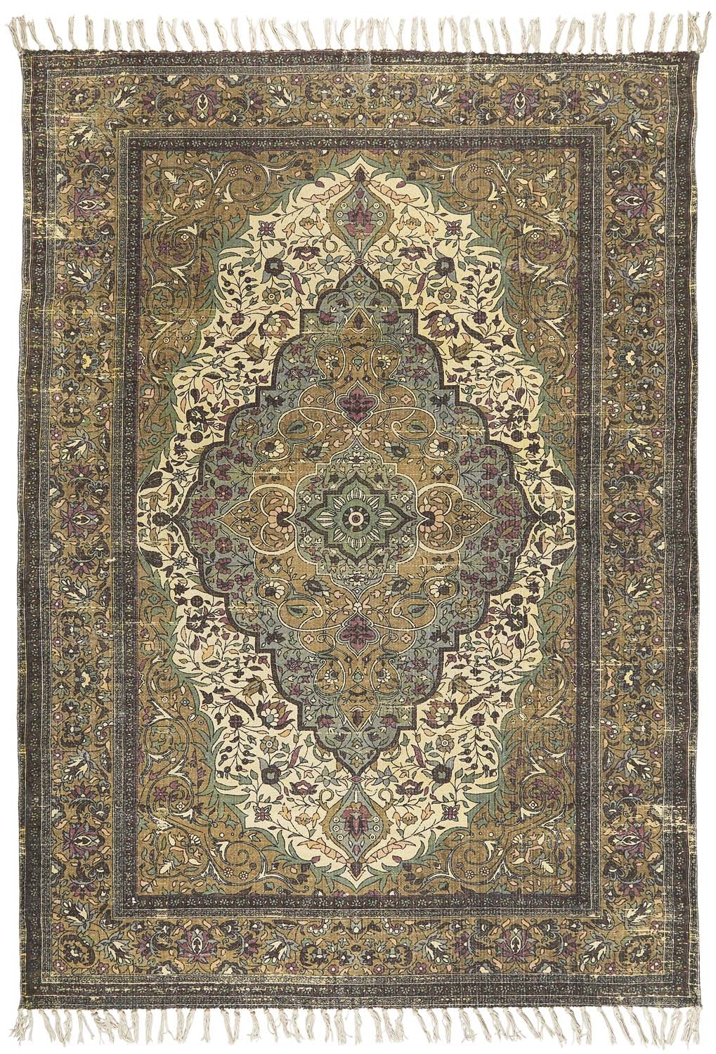Dywan bawełniany brown / beige / blue / burgundy  Ib Laursen, 180 cm