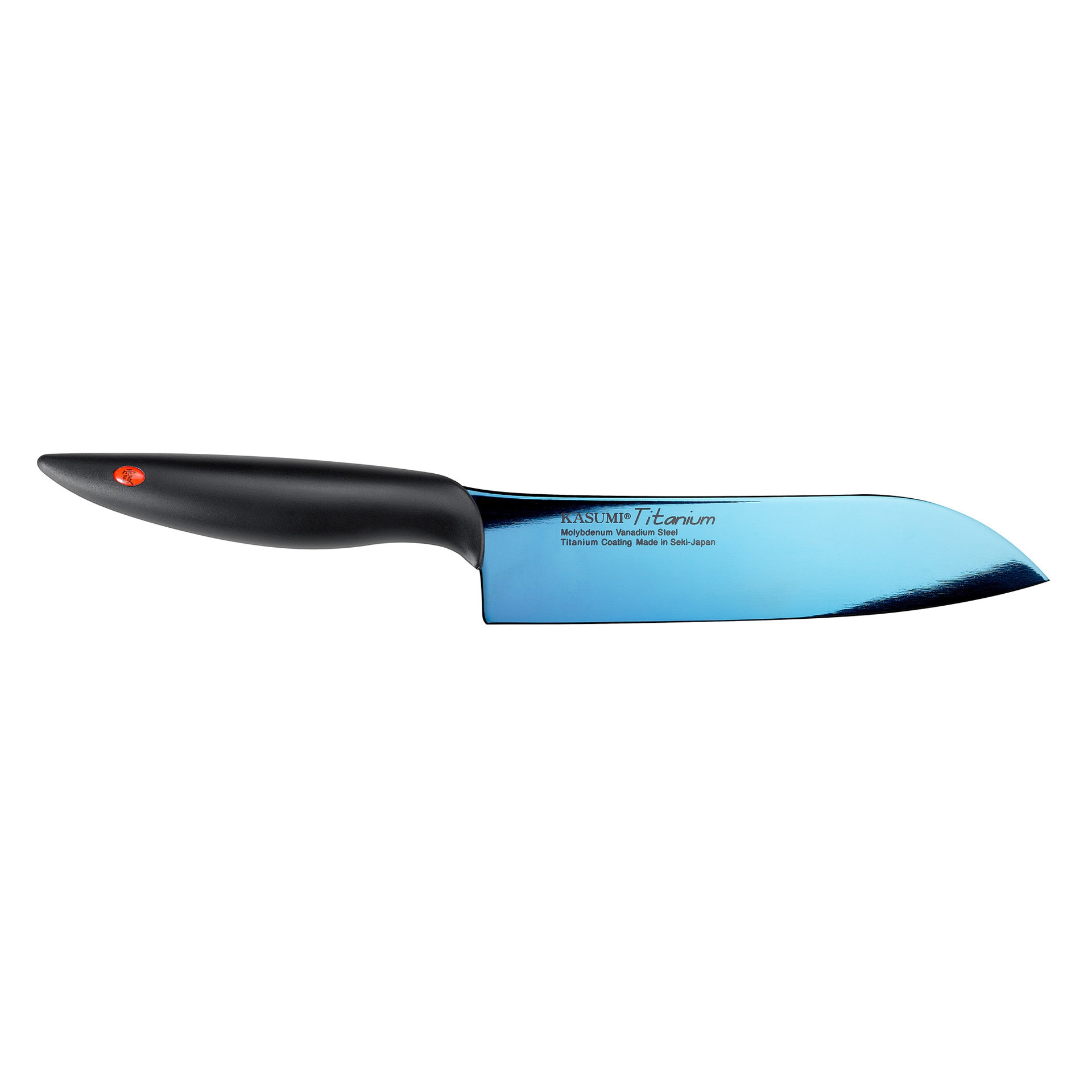 TITANIUM Nóż japoński Santoku dł. 18 cm niebieski / KASUMI
