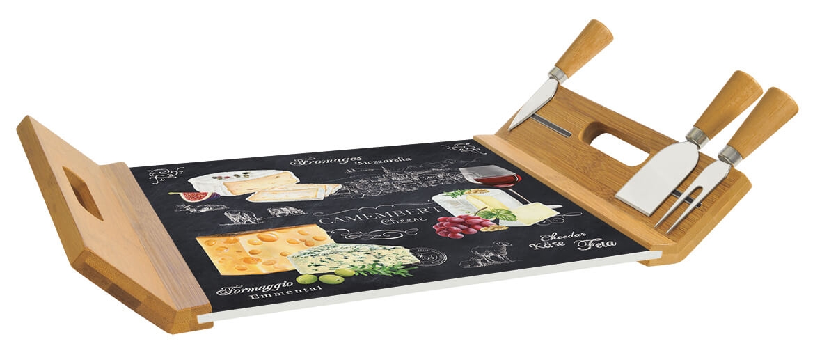 Deska do serów z nożami World of cheese Easy Life, 44x28 cm