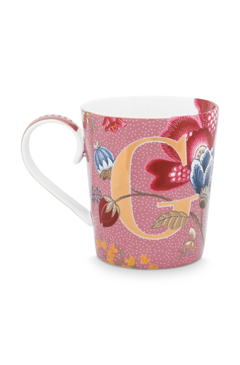 Kubek Floral Fantasy Pink "G" PiP Studio, 350 ml