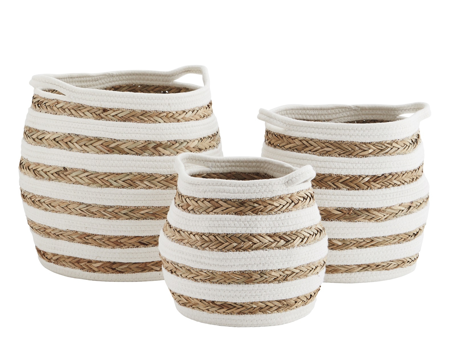 Zestaw koszy cotton rope white Madam Stoltz, 3 szt.