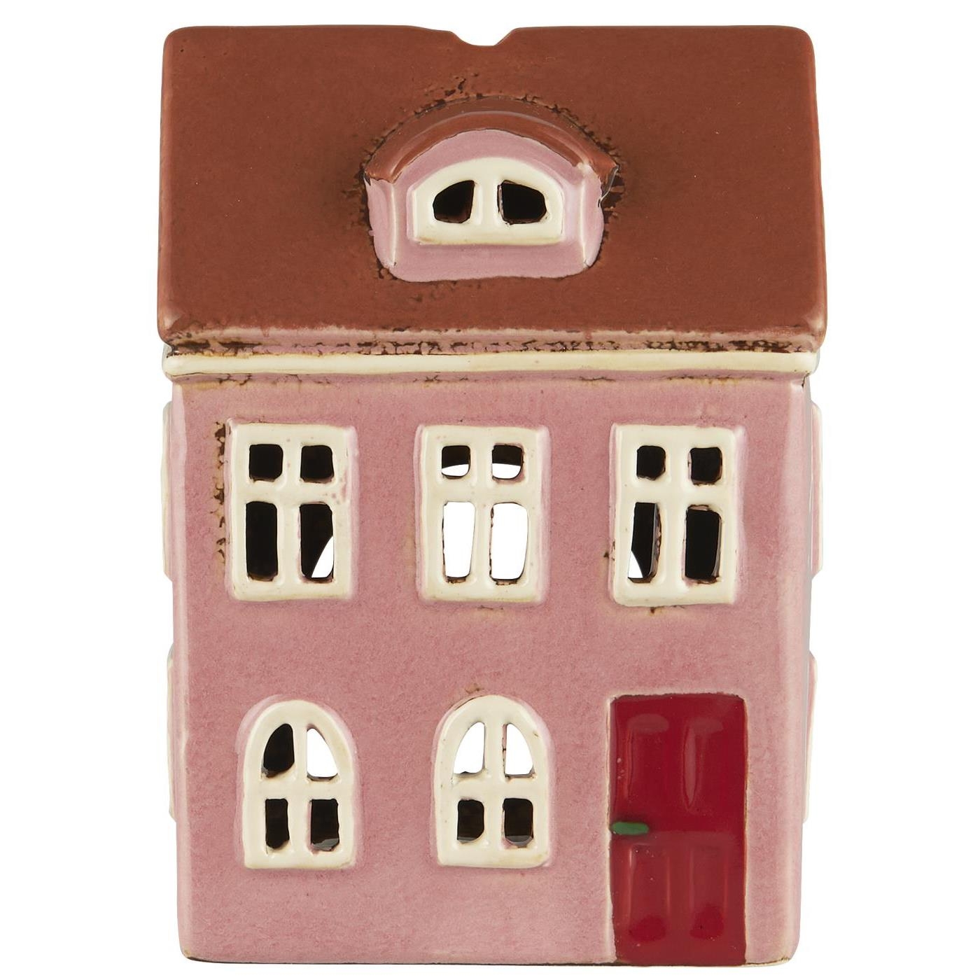 Latarenka domek na tealight Pink Nyhavn red door b Laursen