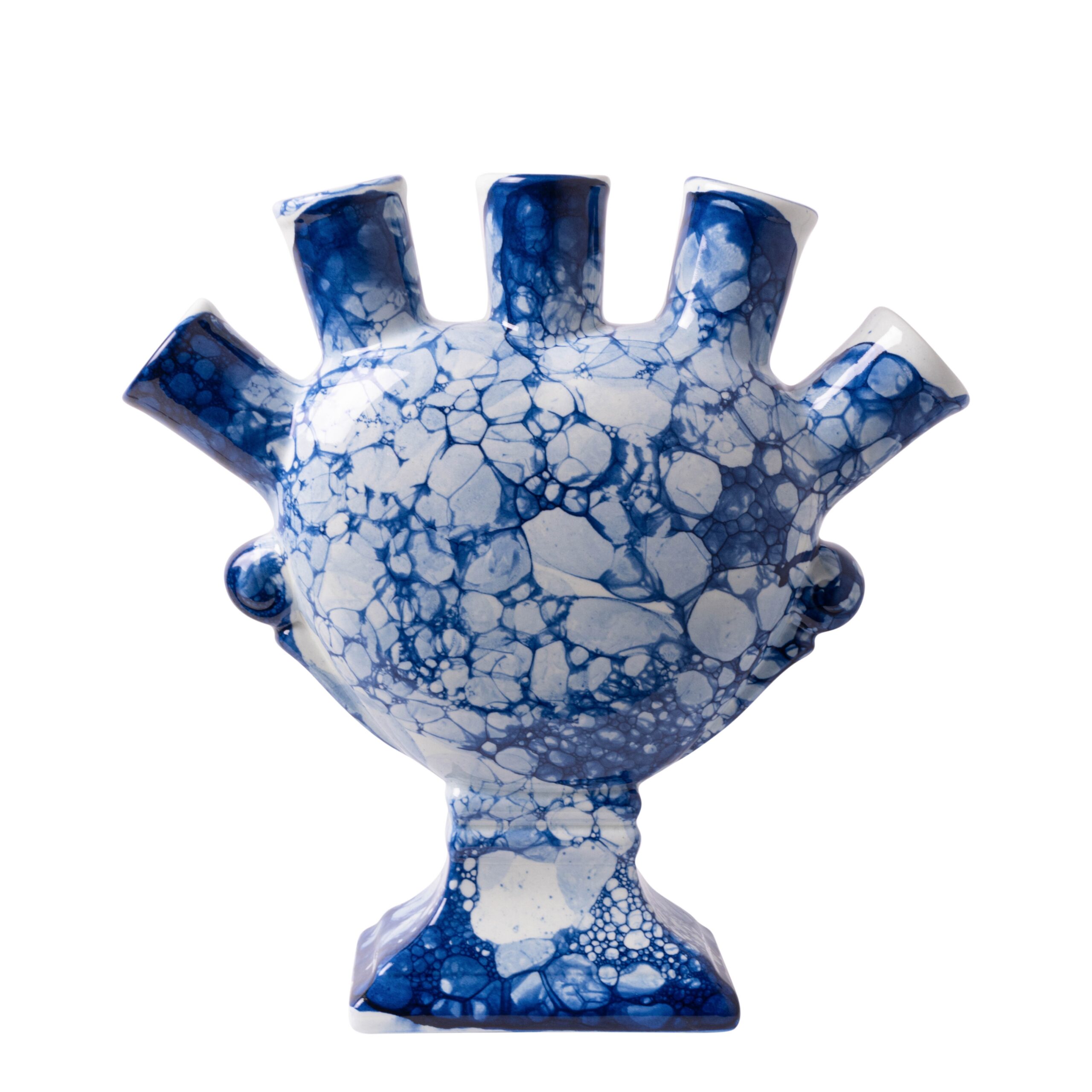 Wazon heart shaped Bubble Blue Heinen Delfts Blauw, 57 cm