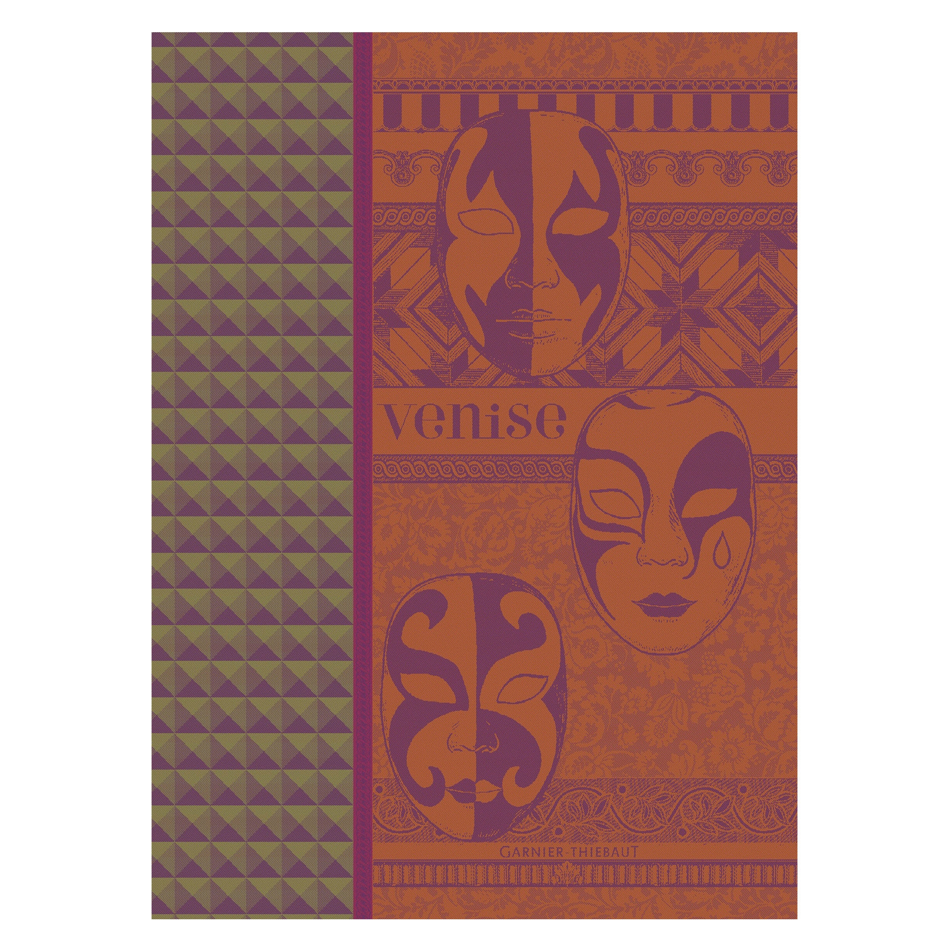 Ręcznik kuchenny MASQUES VENITIENS OR FEU 56 x 77 cm / GARNIER THIEBAUT