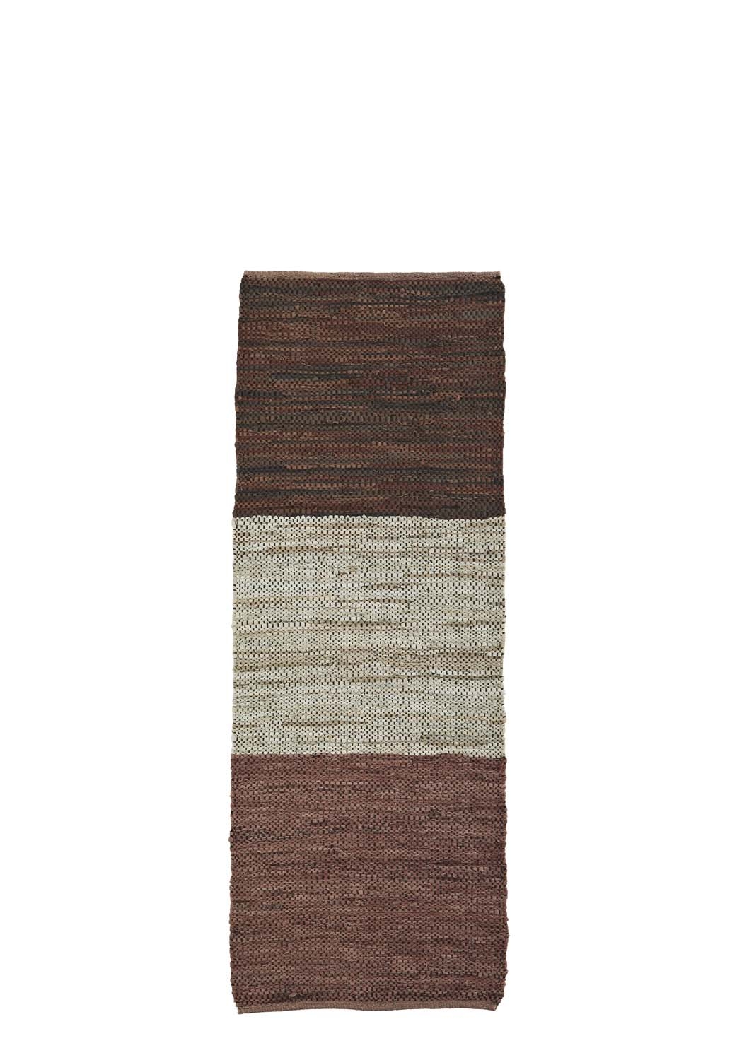 Bieżnik bawełniany brown / beige / rose Madam Stoltz, 200 cm
