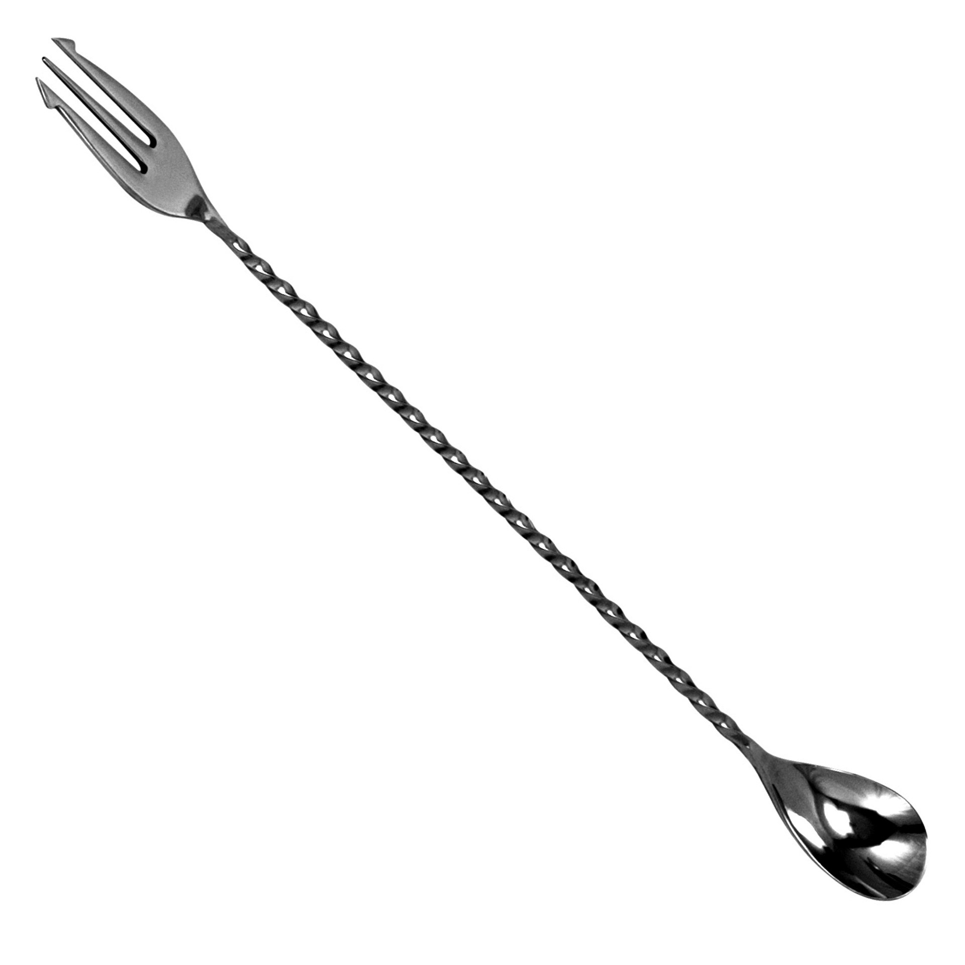 Łyżka barmańska z widelcem dł. 30 cm czarna / BAR PROFESSIONAL