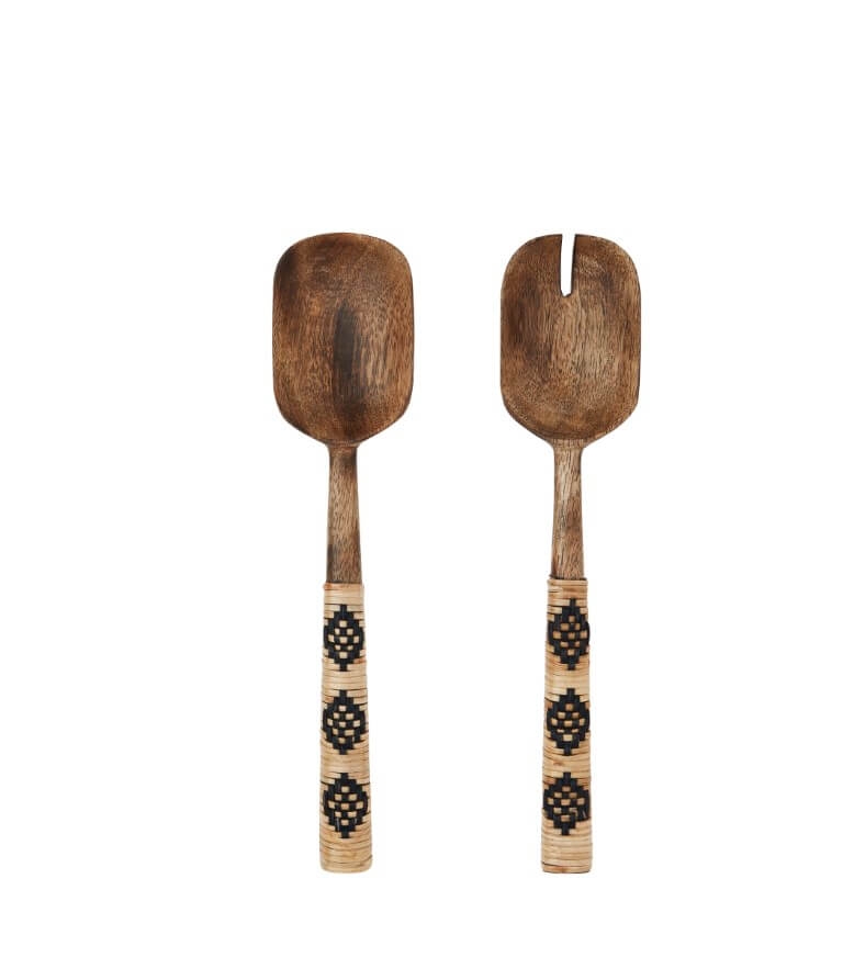 Zestaw sztućców drewnianych do sałaty Bamboo Madam Stoltz, 2 szt.