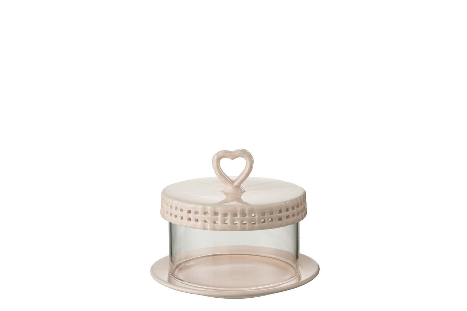 Patera z kloszem Ceramic Pink Small J-line