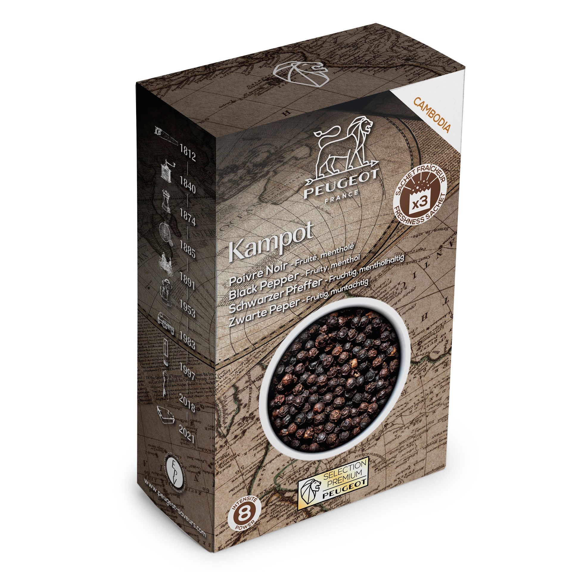 KAMPOT Pieprz czarny Kambodża 60 g / PEUGEOT
