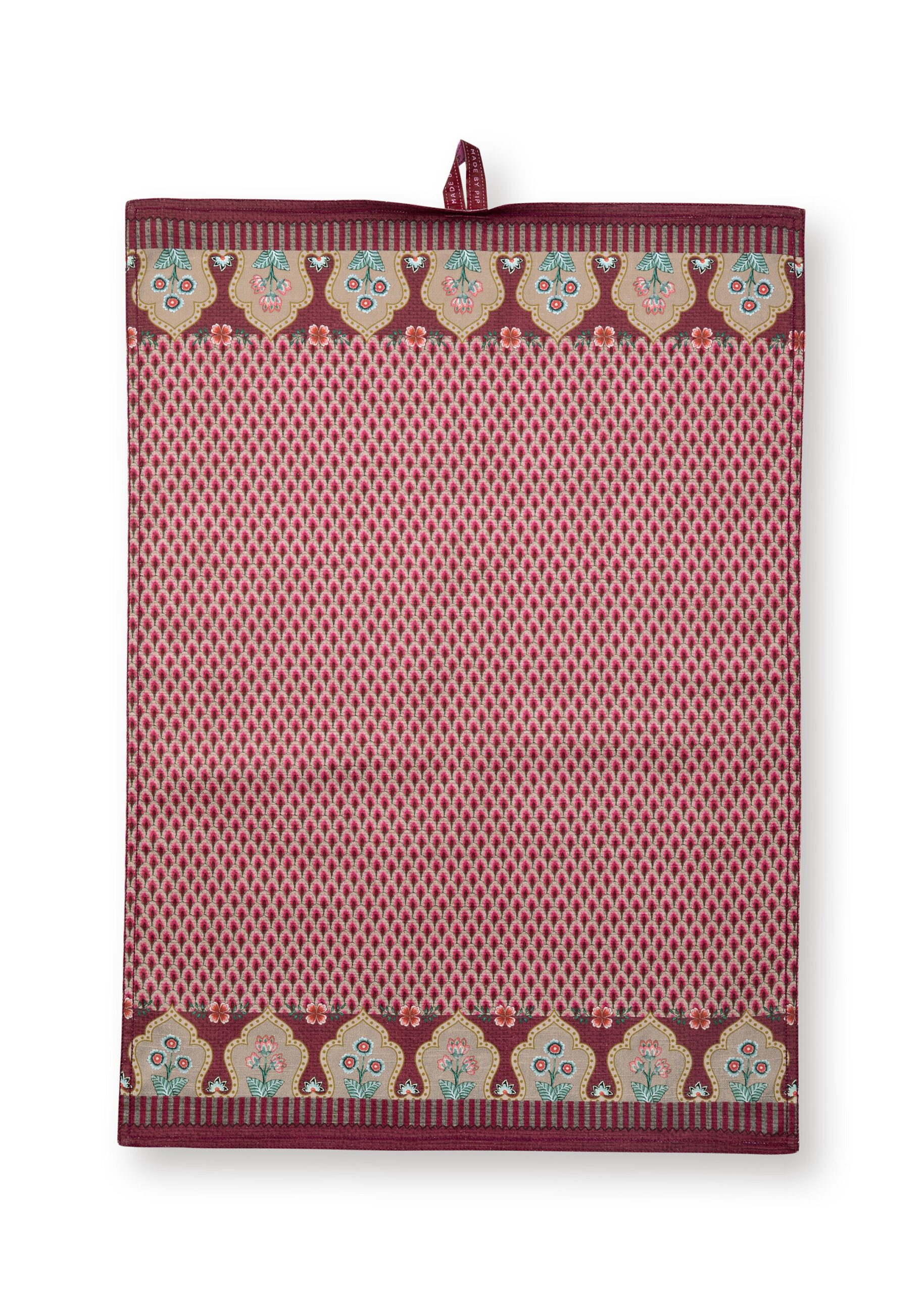 Ręcznik kuchenny Flower Festival Scallop Dark Pink PiP Studio