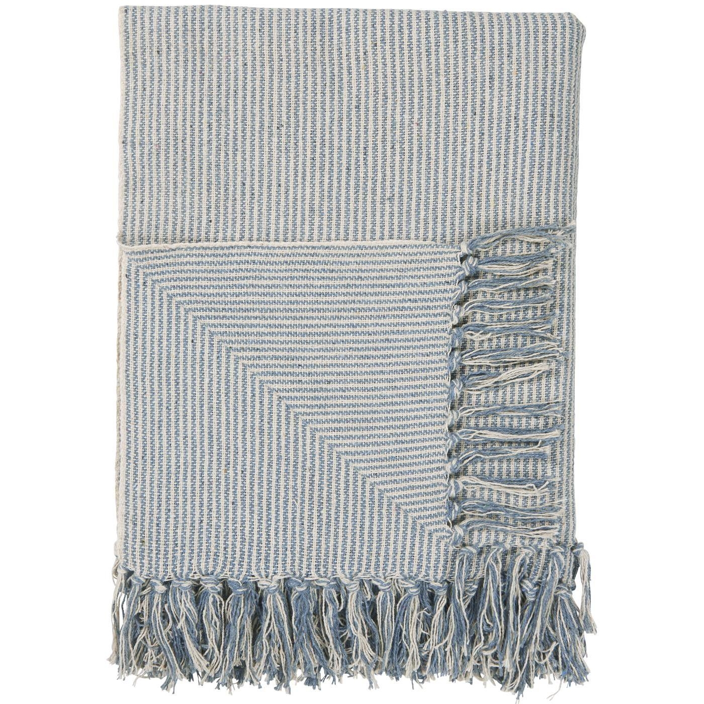 Koc/pled cream / light blue thin stripes Ib Laursen
