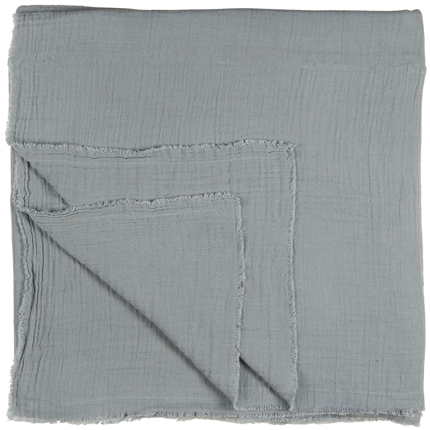 Narzuta podwójnie tkana dusty blue Ib Laursen, 240 cm