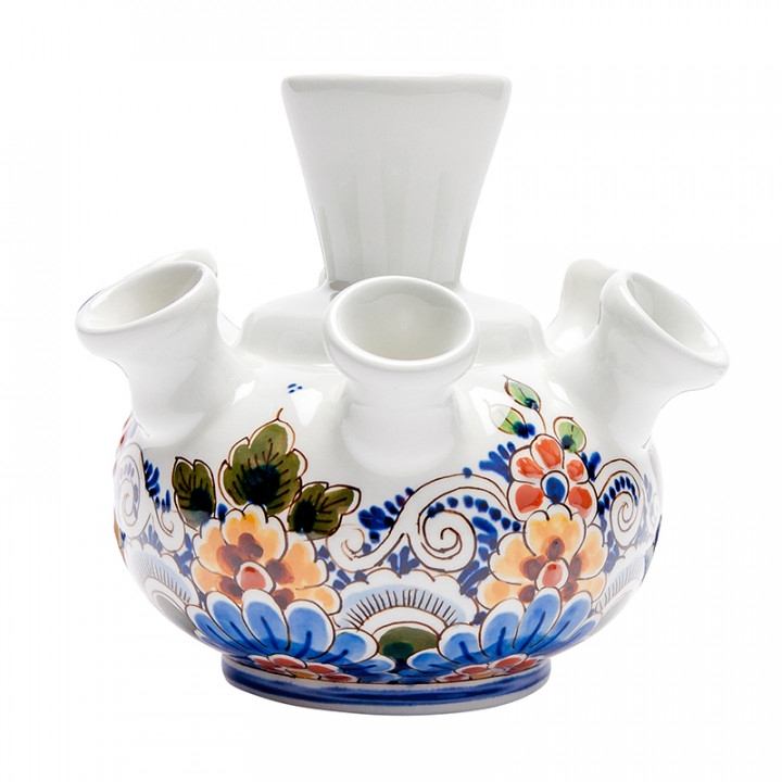 Wazon Foral round smooth Heinen Delfts Blauw, 12 cm