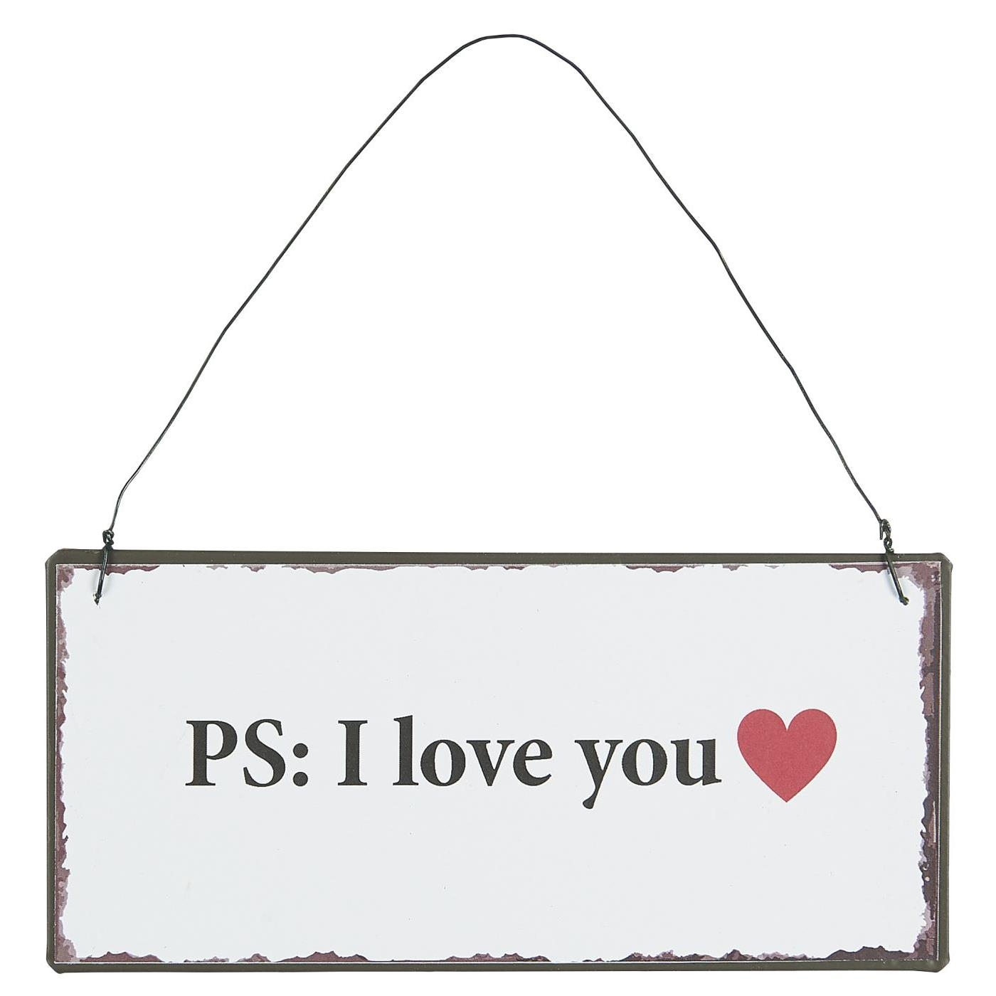 Tabliczka metalowa I LOVE YOU Ib Laursen, 15 cm