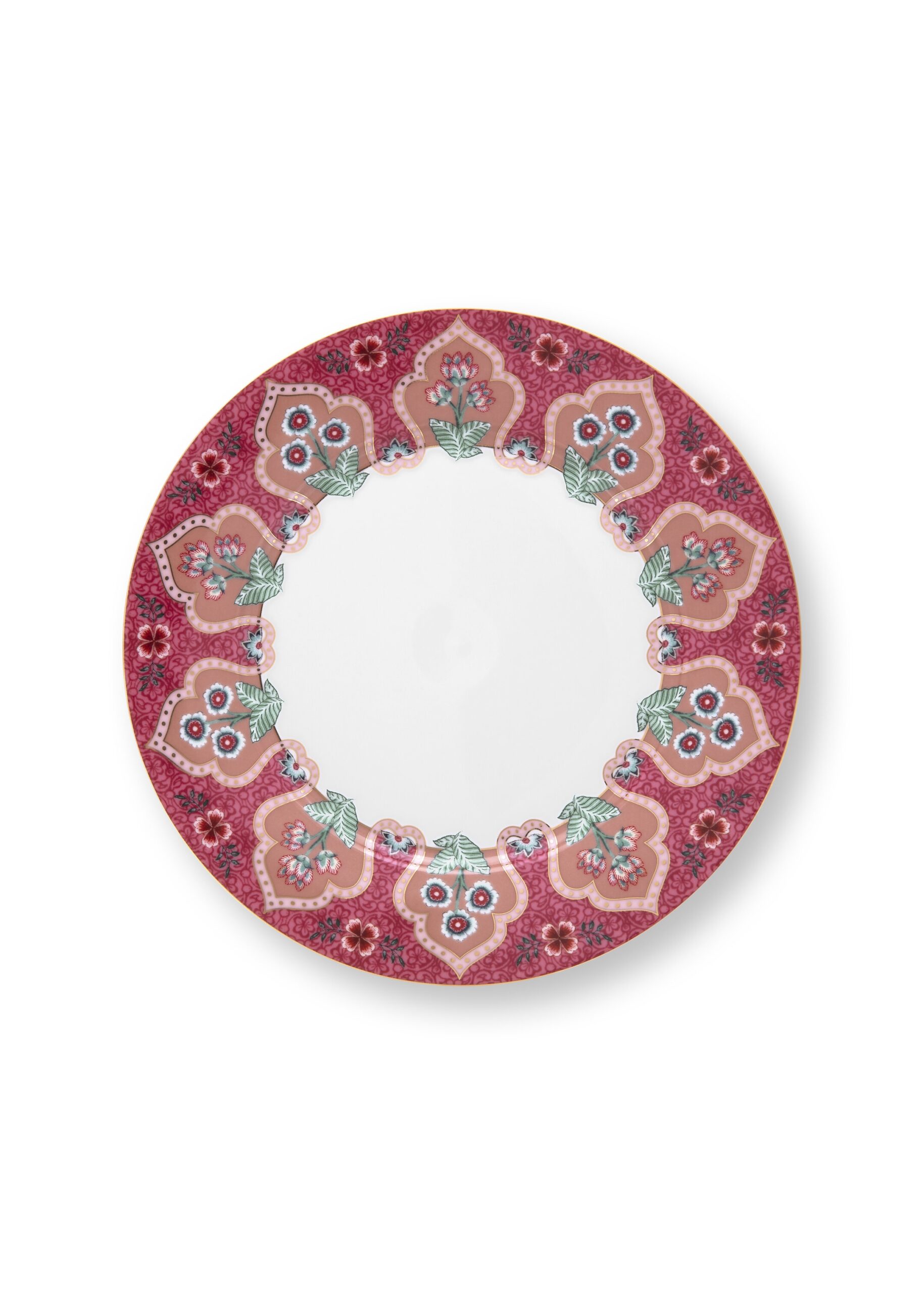 Talerz śniadaniowy i deserowy Flower Festival Deco Dark Pink PiP Studio, 21 cm