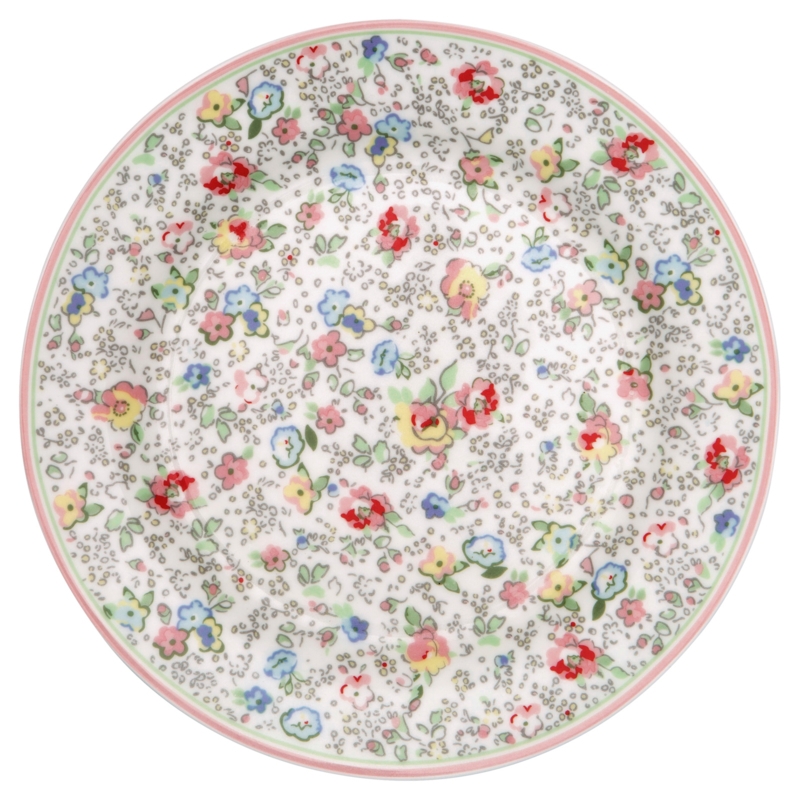 Talerz śniadaniowy i deserowy Vivianne White Green Gate, 20,5 cm