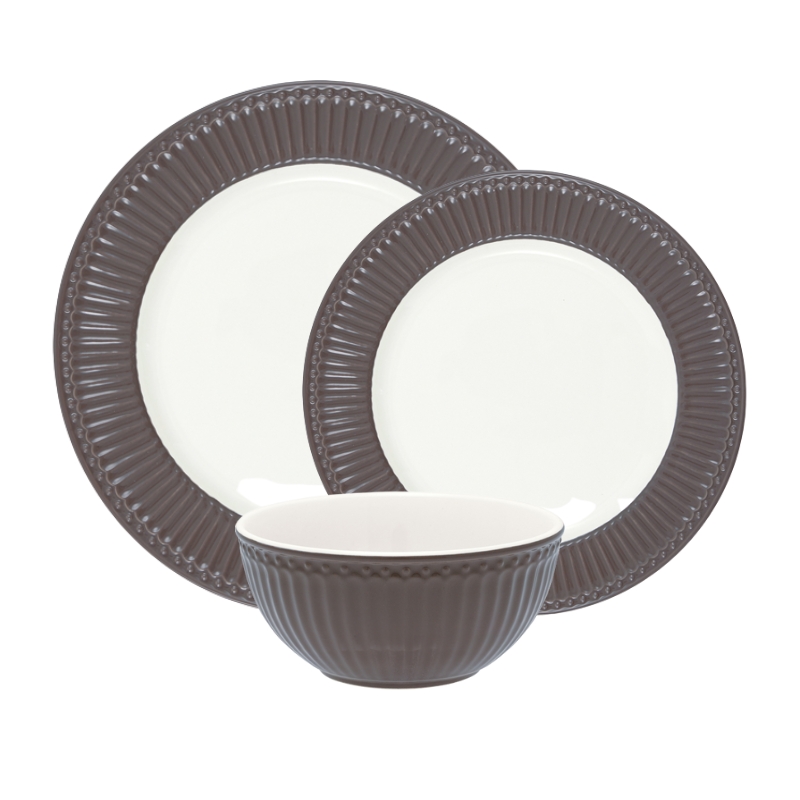 Serwis obiadowy na 24 osoby Alice Dark Chocolate, Green Gate