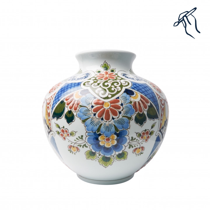 Wazon small flower coloured Heinen Delfts Blauw, 18 cm