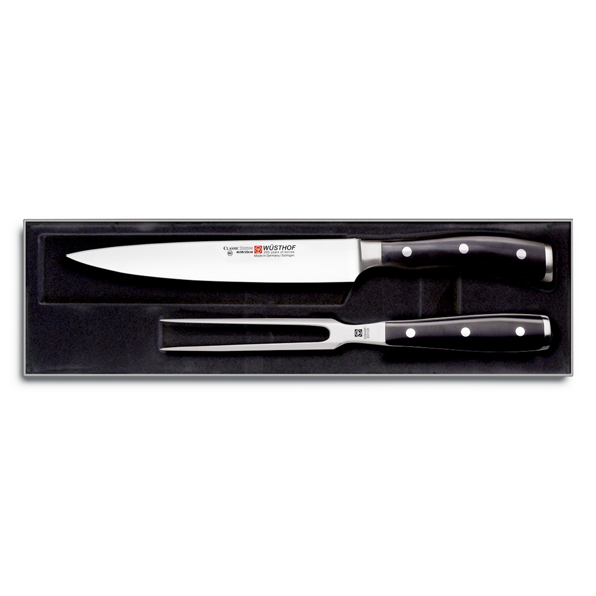 CLASSIC IKON Zestaw Nóż do mięsa 20 cm i widelec do mięsa 16 cm / WÜSTHOF