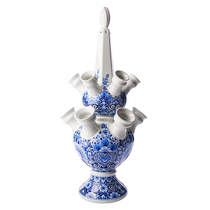 Wazon Foral dwupoziomowy Heinen Delfts Blauw, 58 cm