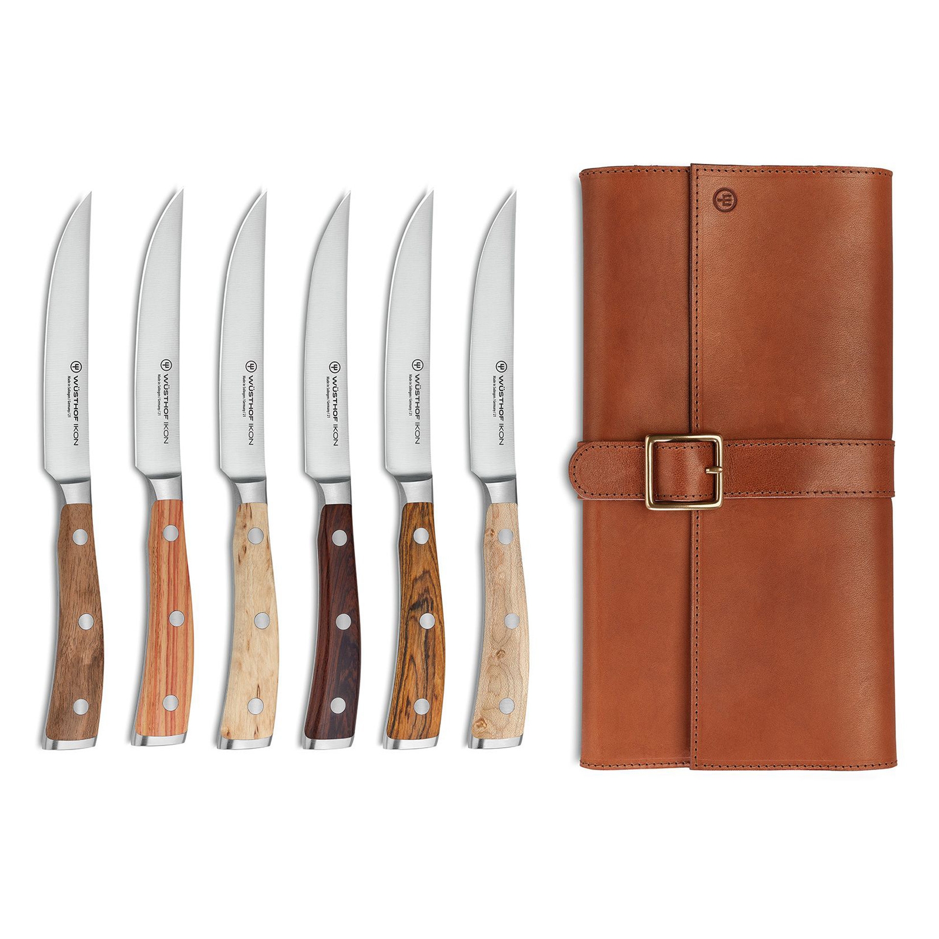 IKON Zestaw 6 noży stekowch 12 cm w torbie skórzanej / WÜSTHOF
