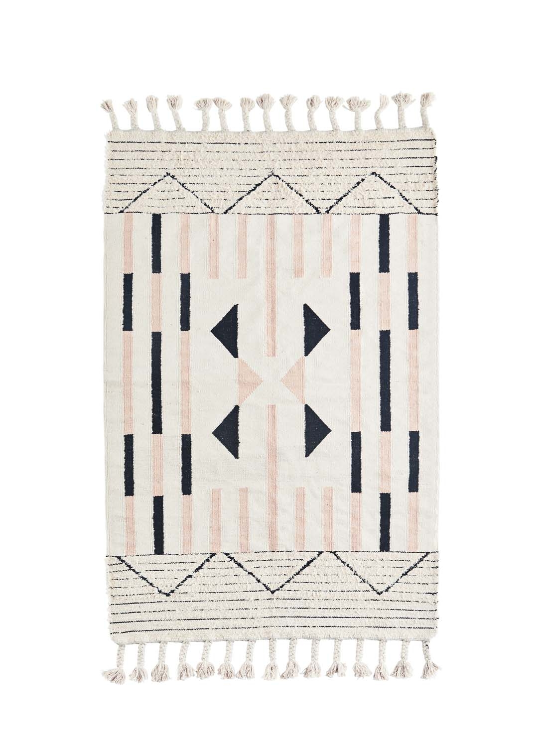 Dywan bawełniany off white / rose / black Madam Stoltz, 180 cm