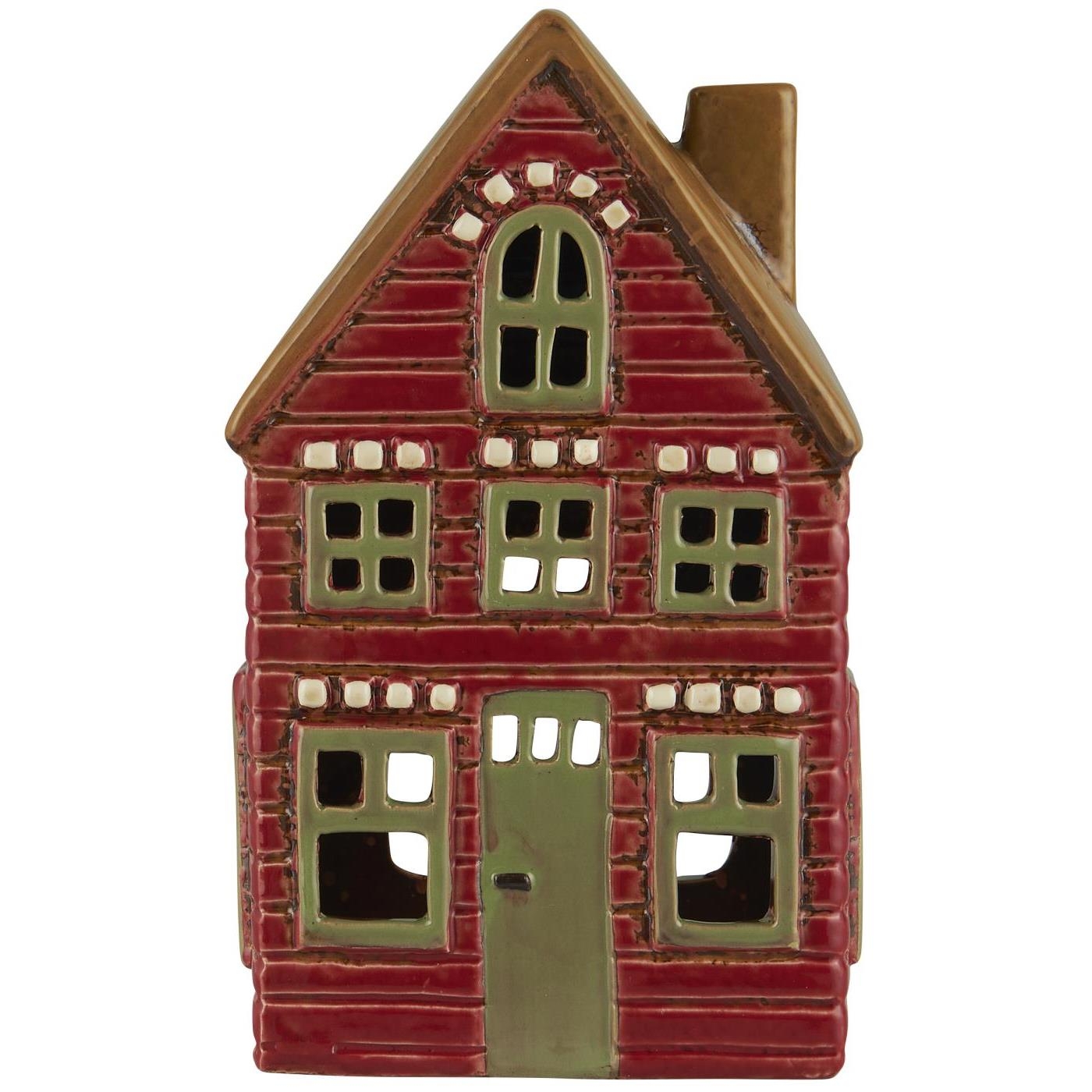 Latarenka domek na tealight Thorshavn red facade Ib Laursen