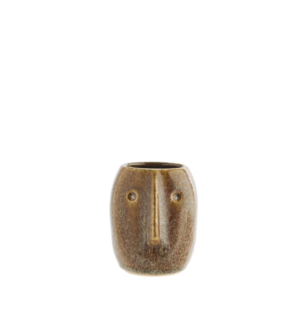 Doniczka face brown Madam Stoltz