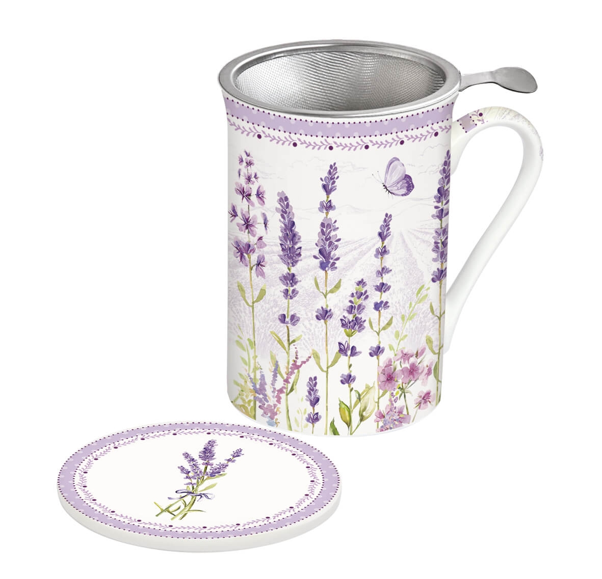 Kubek z zaparzaczem Lavender Field Easy Life, 300 ml