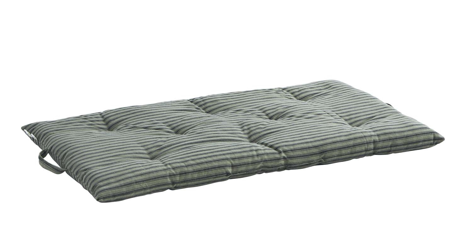 Materac striped moss green / charcoal Madam Stoltz, 100 cm