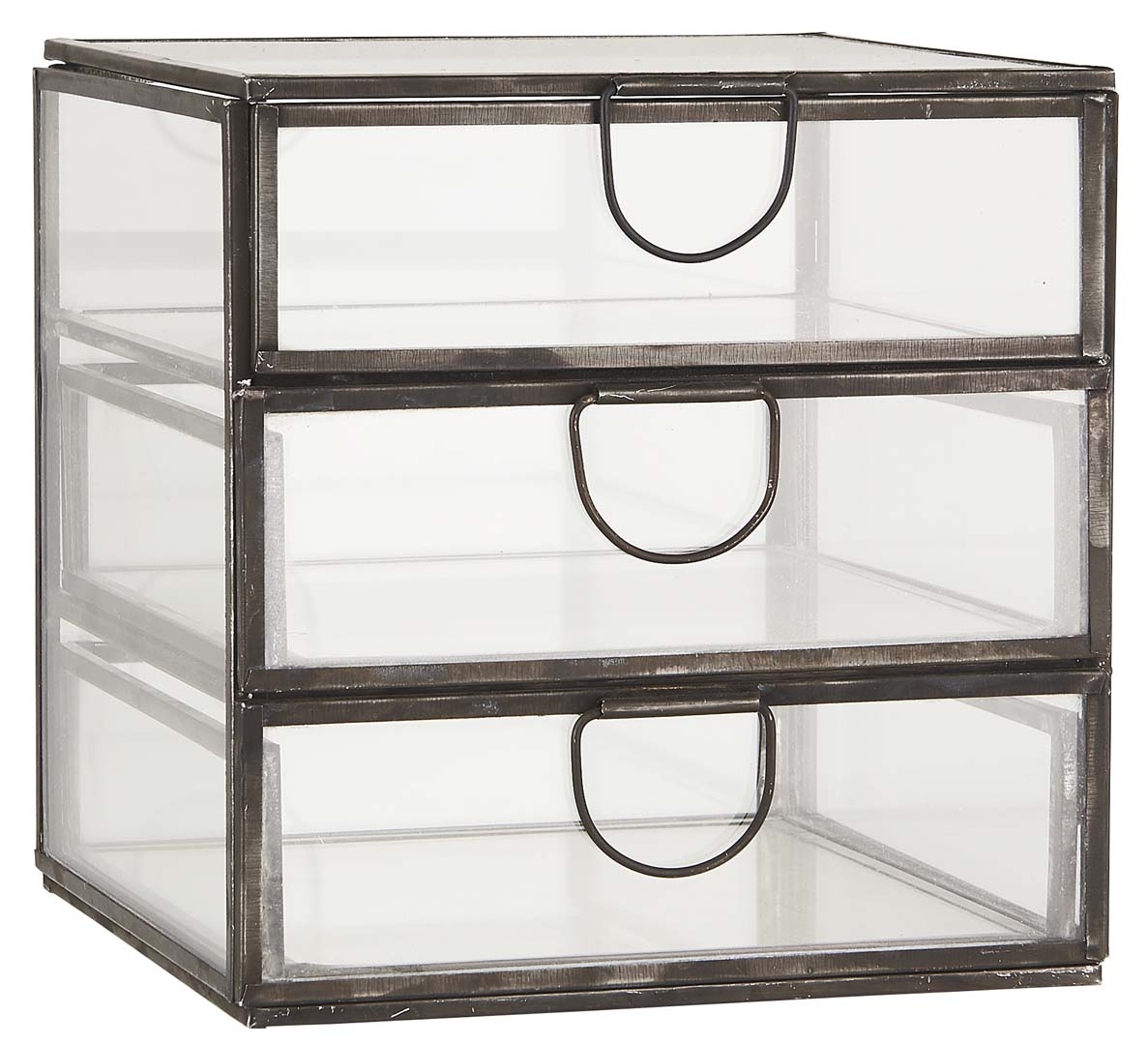 Szkatułka szklana Black Ib Laursen, 3 szuflady