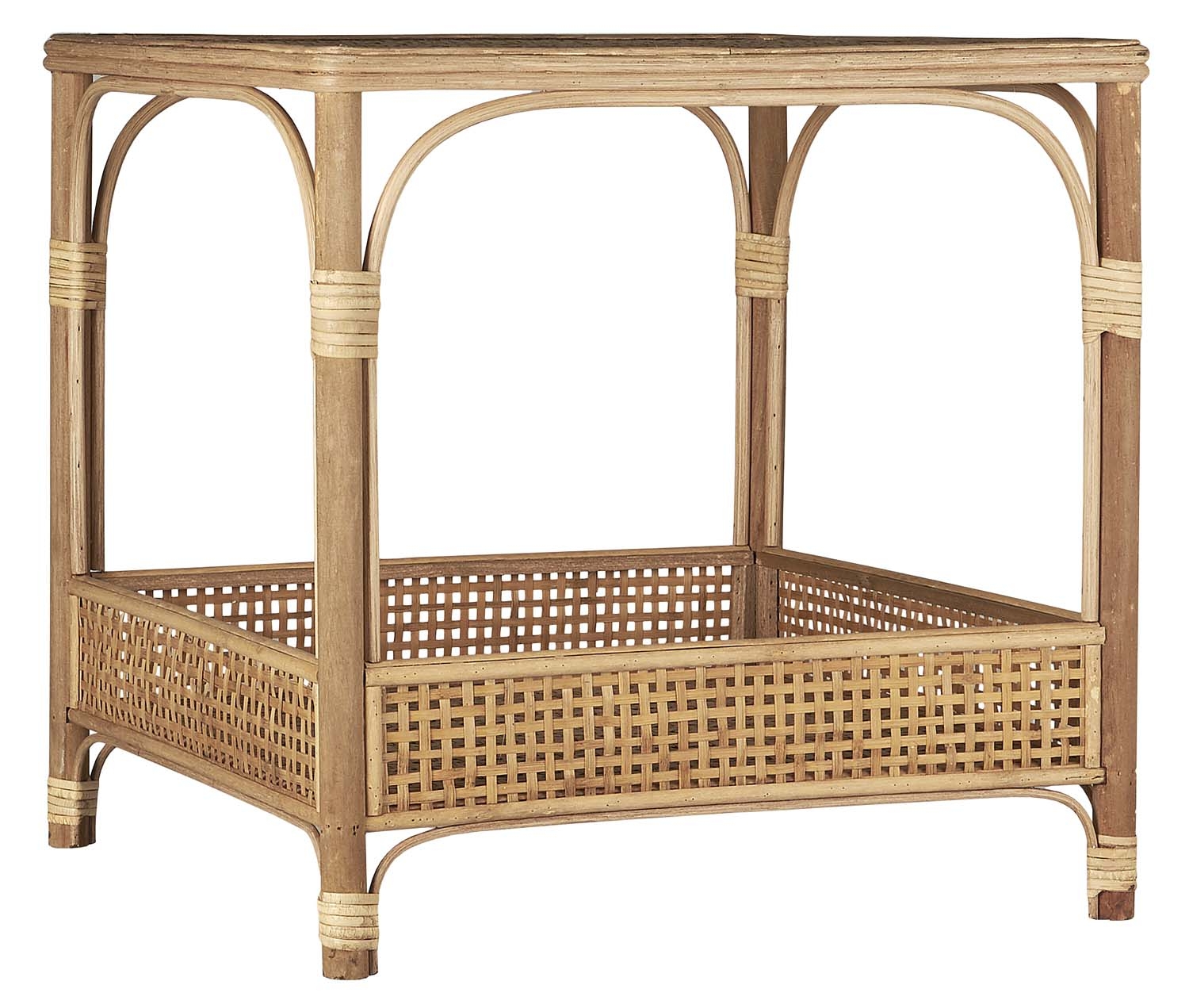 Stolik rattanowy z półką Ib Laursen, 51 cm