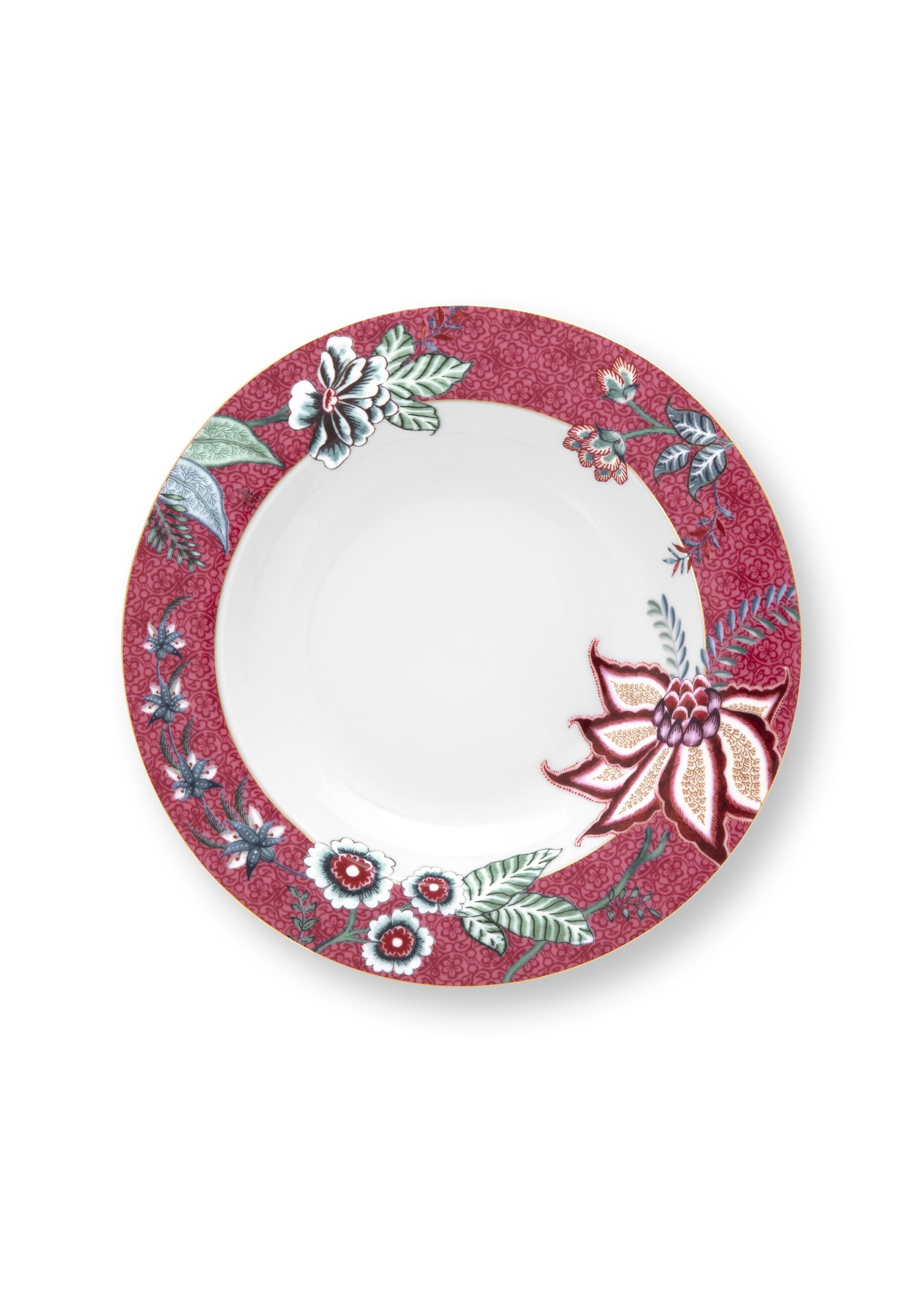 Talerzyk głęboki Flower Festival Dark Pink PiP Studio, 21.5 cm