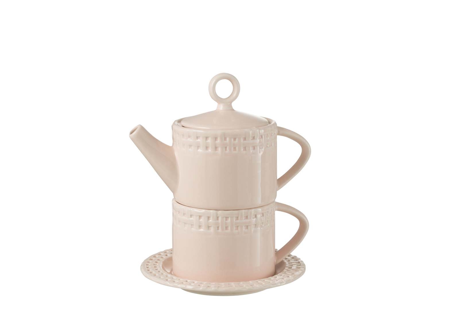 Dzbanek z filiżanką 2w1 Ceramic Pink J-line