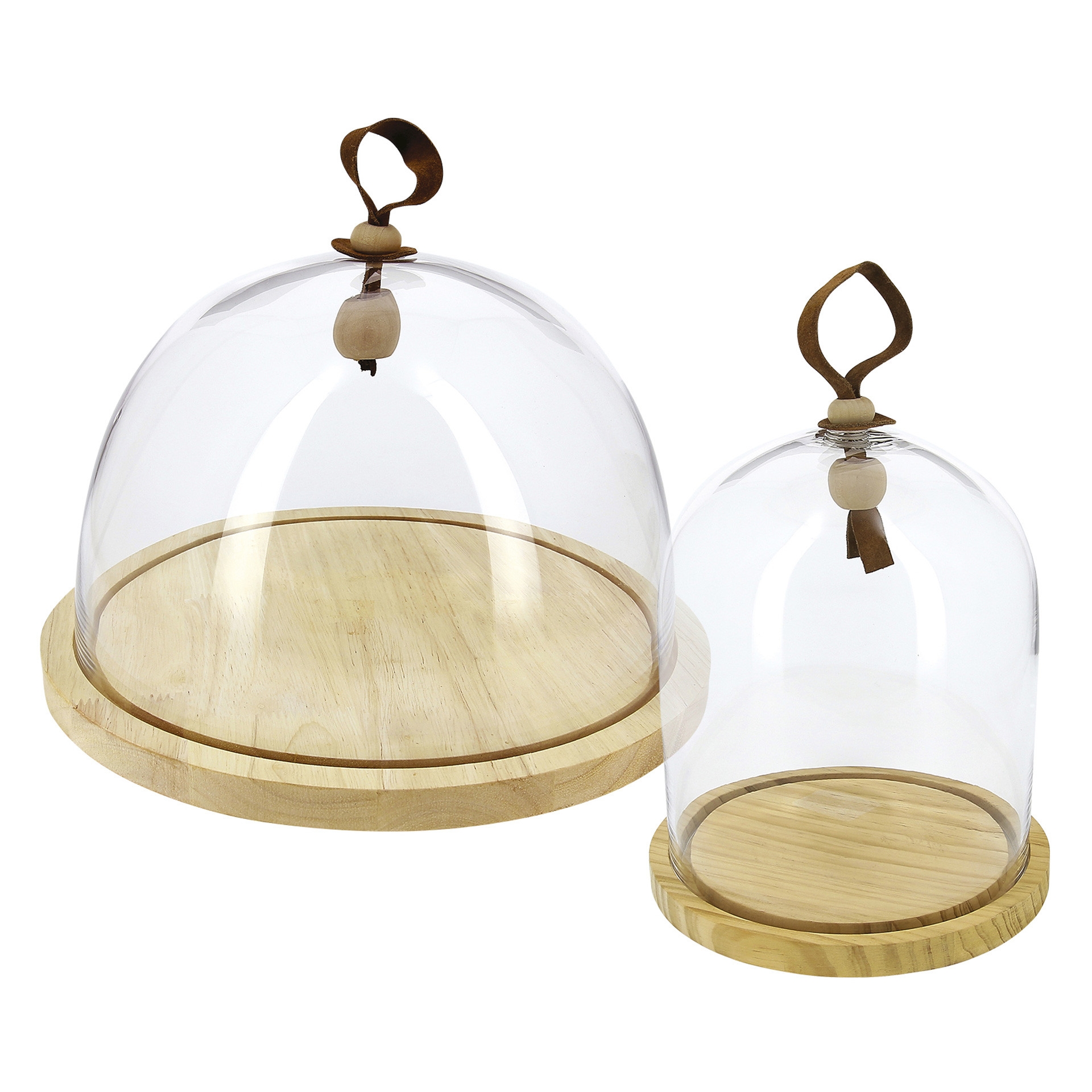 REVOL TOUCH Klosz szklany z podstawą drewnianą 24 cm / REVOL