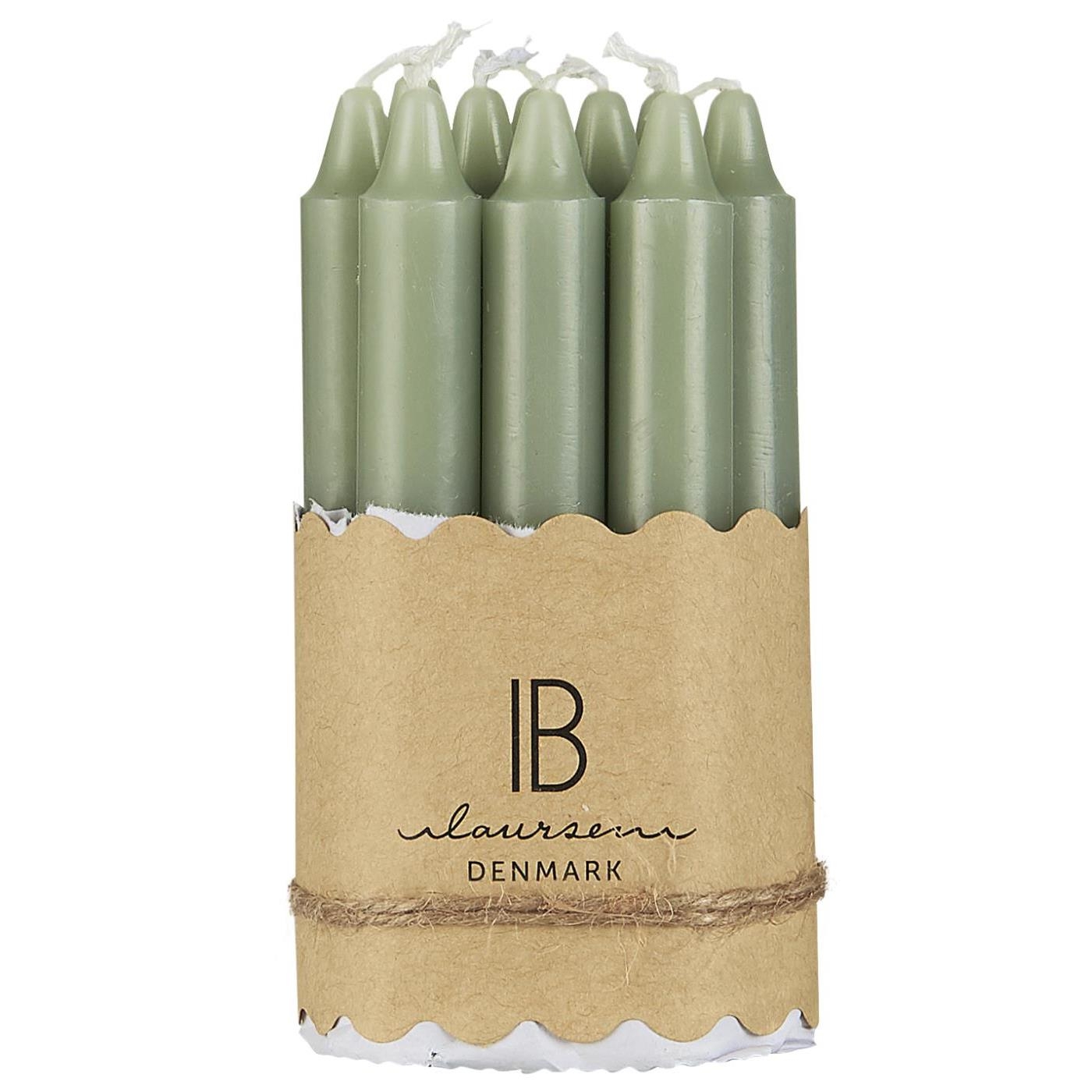 Zestaw świeczek dusty green Ib Laursen, 10 sztuk