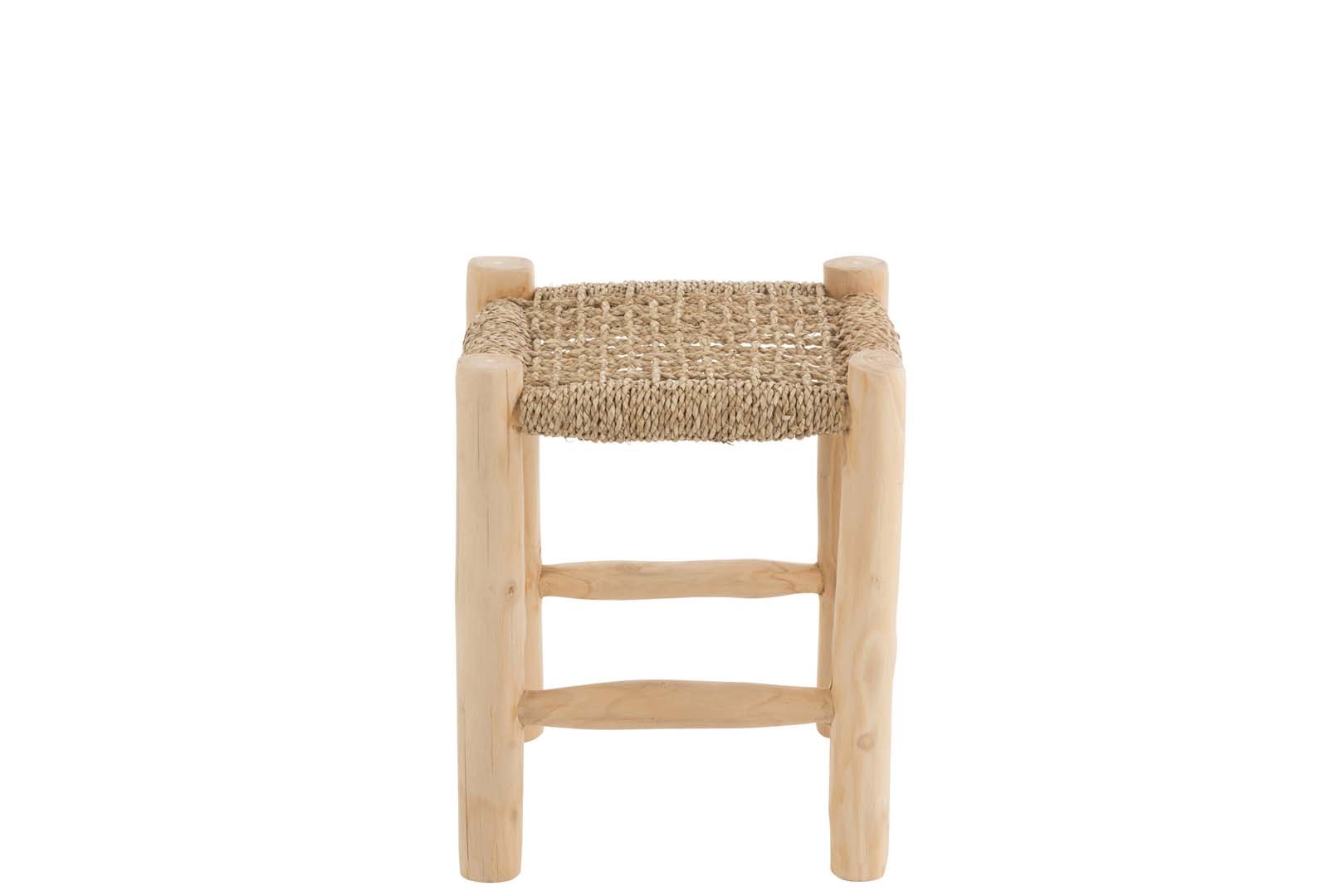Stołek drewniany Timo Grass/Teak Wood Natural J-Line