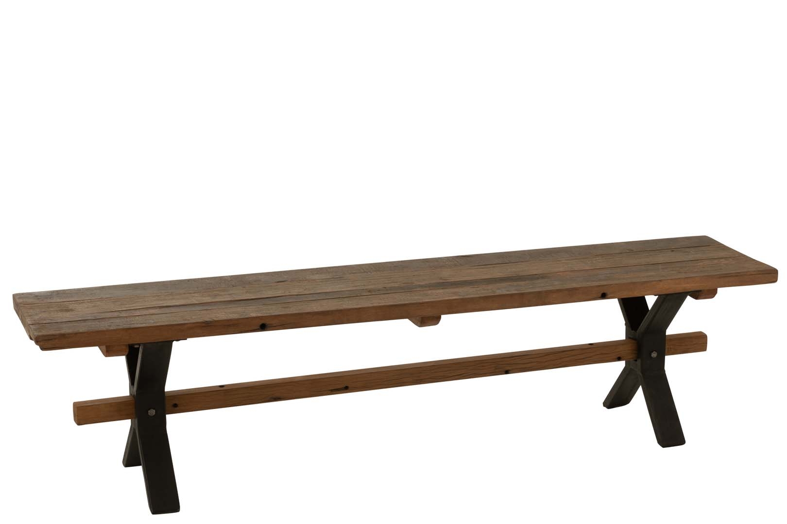 Ławka drewniana Vintage Wood Brown J-Line, 180 cm