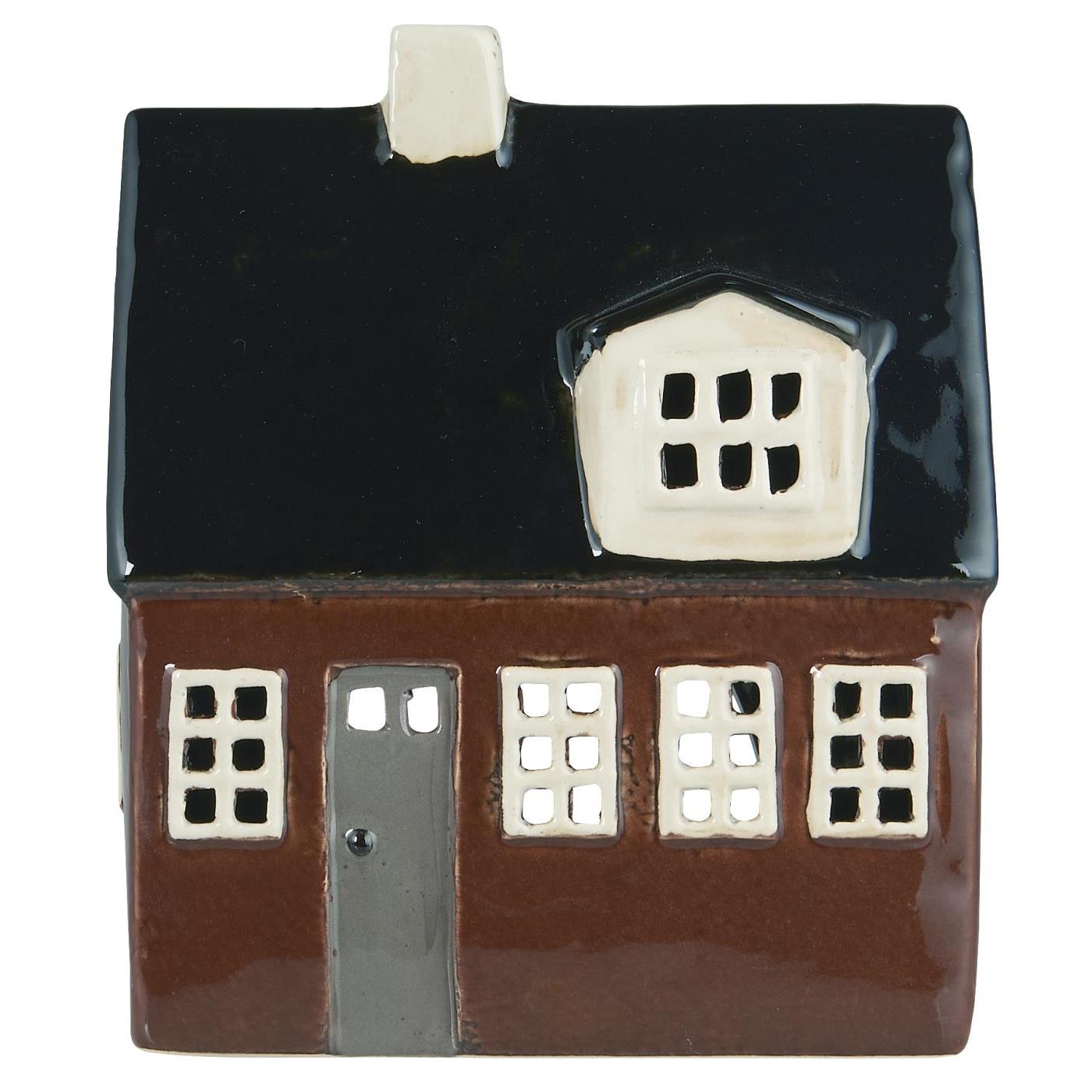 Latarenka domek na tealight brown Nyhavn 1 window Ib Laursen