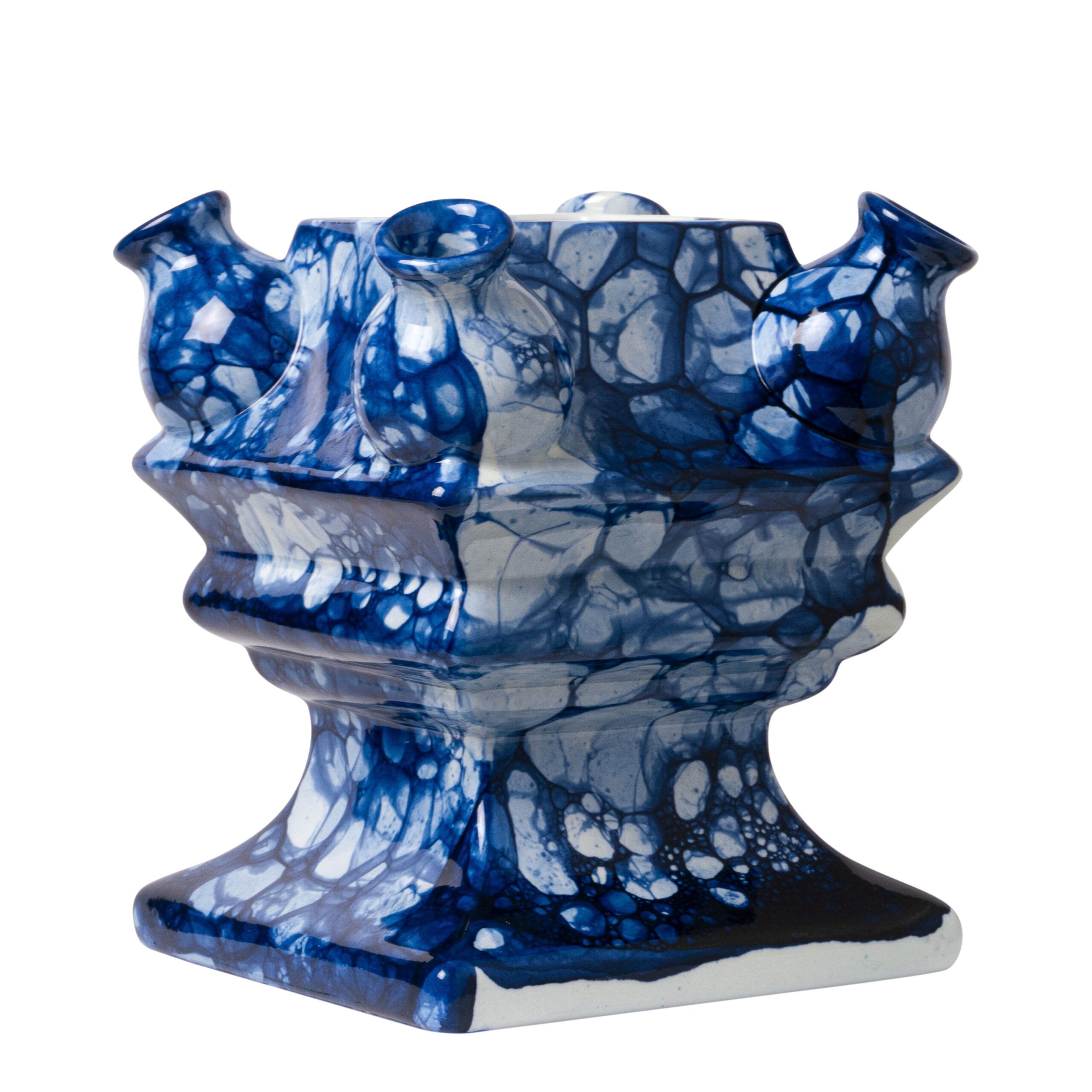 Wazon Stapelgekte Bubble Blue bottom Heinen Delfts Blauw, 17 cm