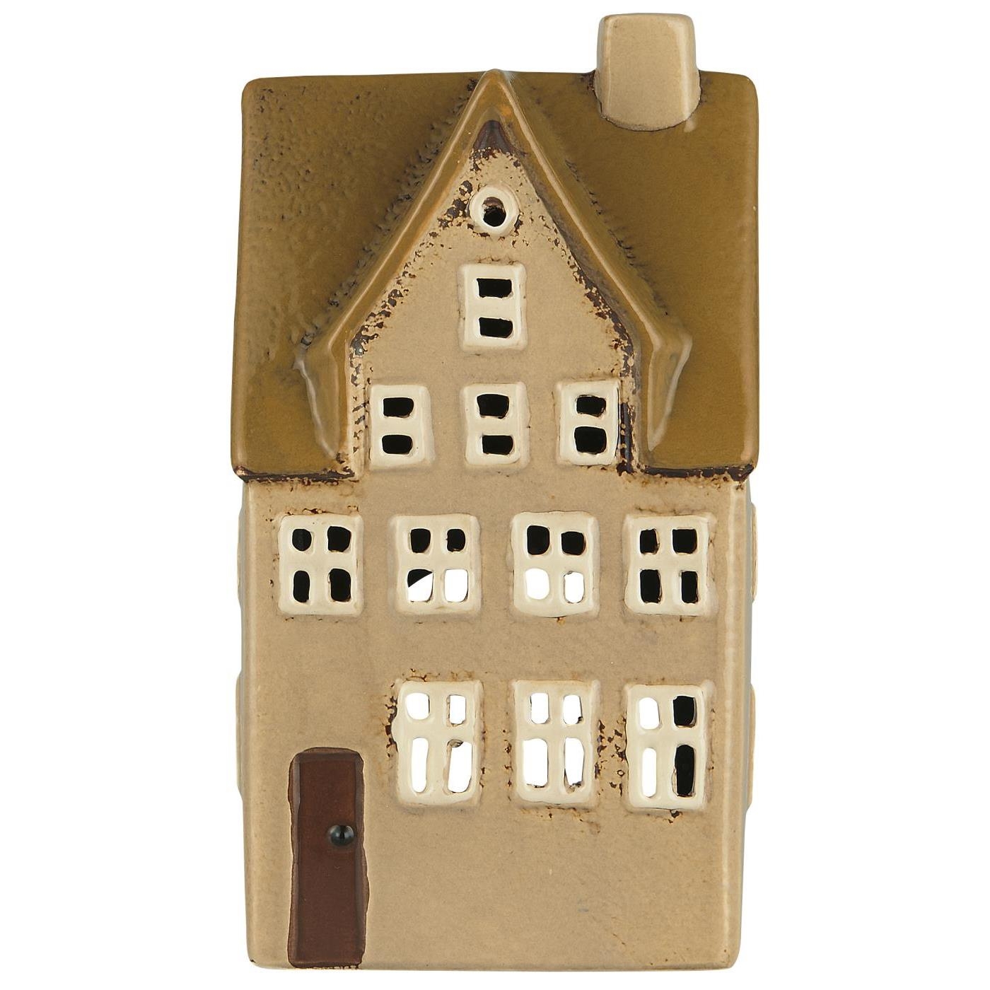 Latarenka domek na tealight Beige Nyhavn 1 dormer window Ib Laursen