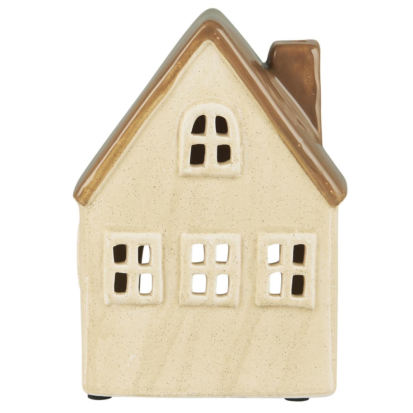 Latarenka domek na tealight beige 4 windows Ib Laursen