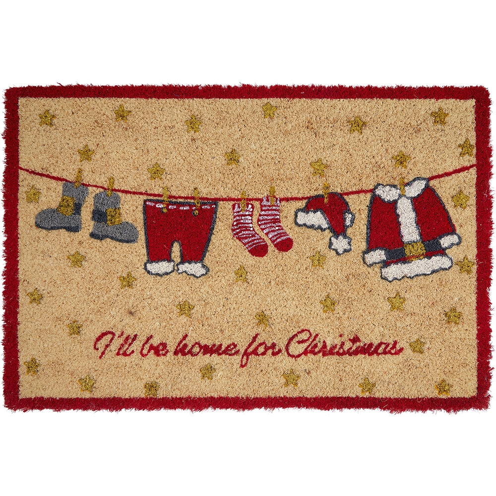 Wycieraczka pod drzwi Home for Xmas White Green Gate