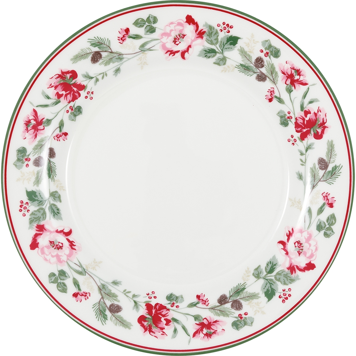 Talerz śniadaniowy i deserowy Leonora Bouquet White Green Gate, 20,5 cm