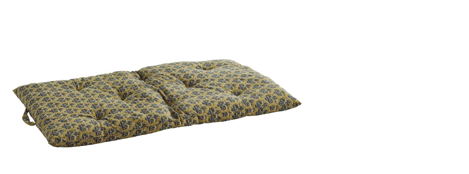 Materac mustard / blue / olive Madam Stoltz, 100 cm